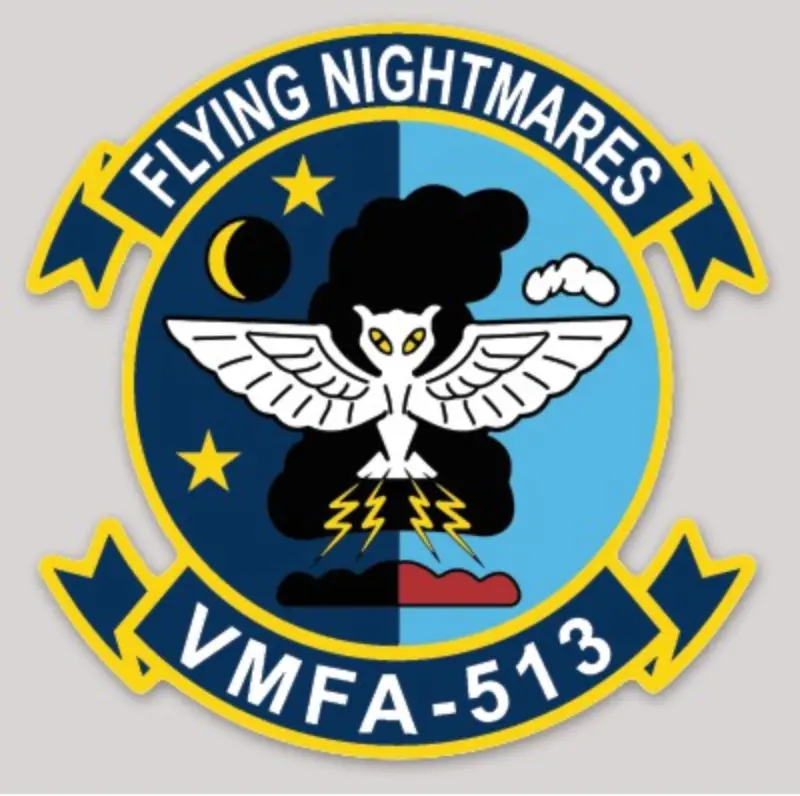 Officially Licensed Usmc Vmfa-513 Flying Nightmares Squadron Sticker 1