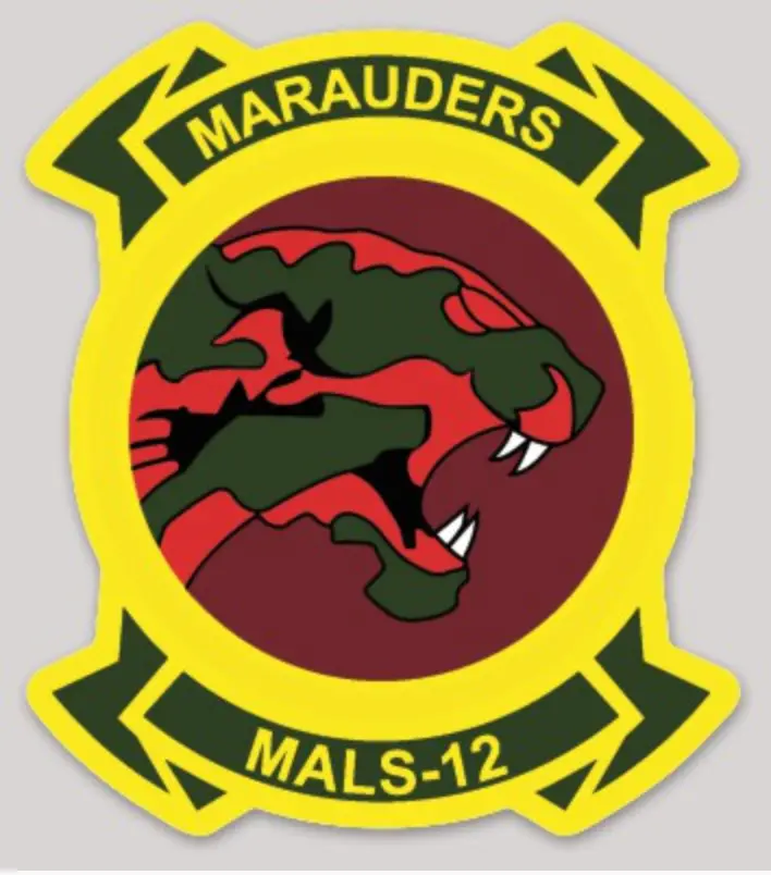 Officially Licensed Usmc Mals-12 Marauders Sticker 1