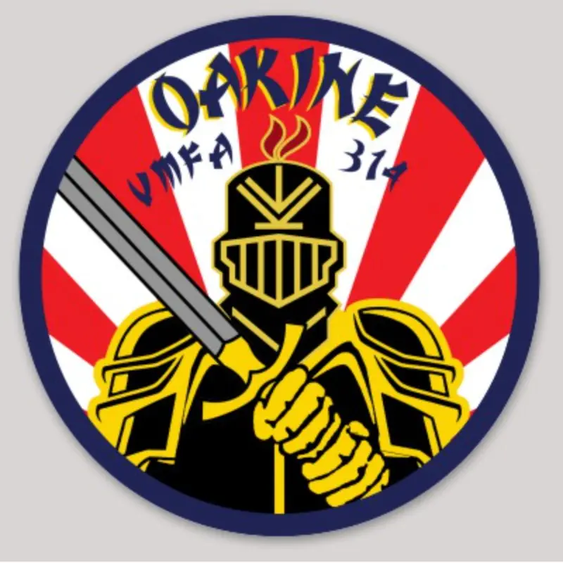 Official Vmfa-314 Black Knights Oakine Squadron Sticker 1