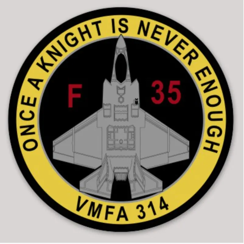 Official Vmfa-314 Black Knights F-35 Squadron Sticker 1