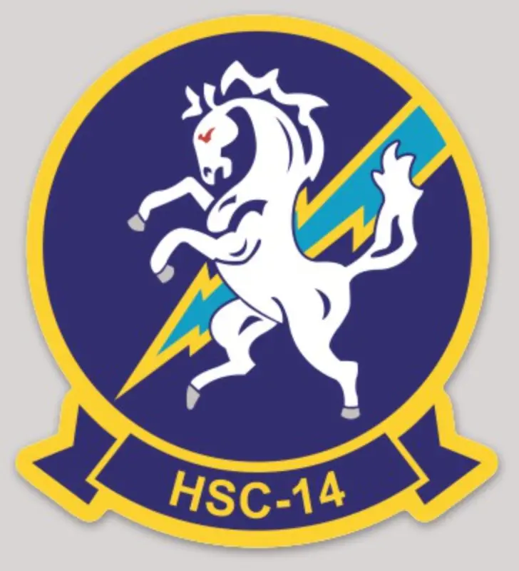Officially Licensed Us Navy Hsc-14 Chargers Squadron Sticker 1