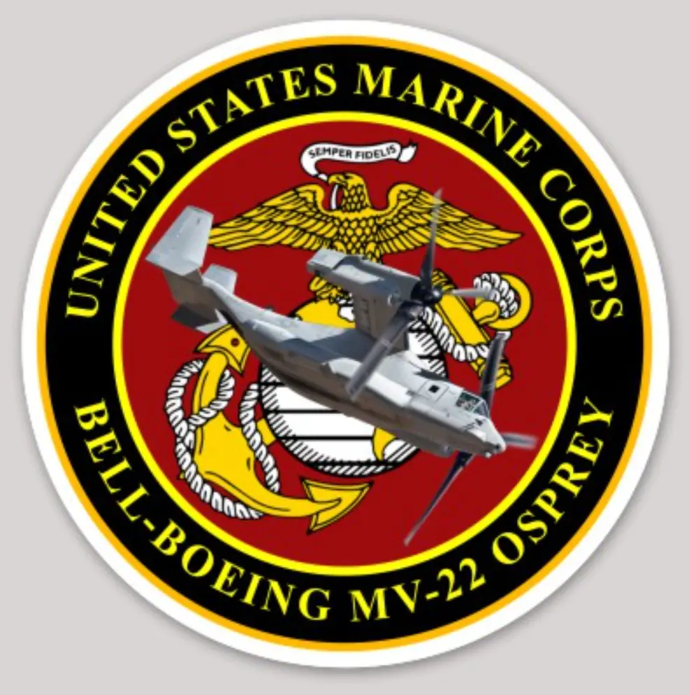 Officially Licensed Usmc Commemorative Mv-22 Osprey Sticker 1