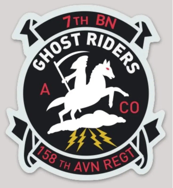 Us Army A Co 7/158Th Ghost Riders Sticker 1