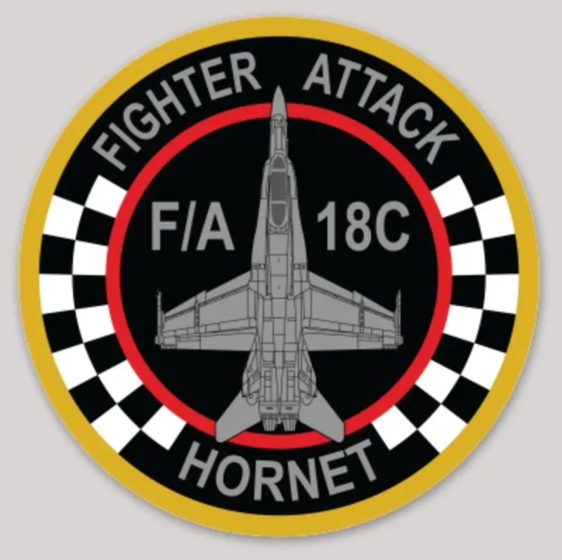 Officially Licensed Usmc Vmfa-312 Checkerboards F-18C Fighter Attack Sticker 1