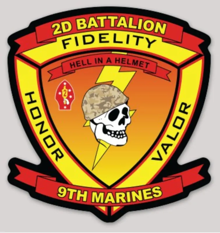 Officially Licensed 2Nd Bn 9Th Marines Hell In A Helmet Stickers 1