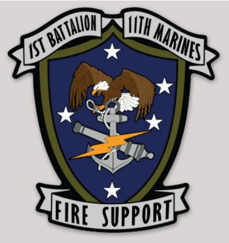 Officially Licensed 1St Battalion 11Th Marines 1/11 Fire Support Sticker 1
