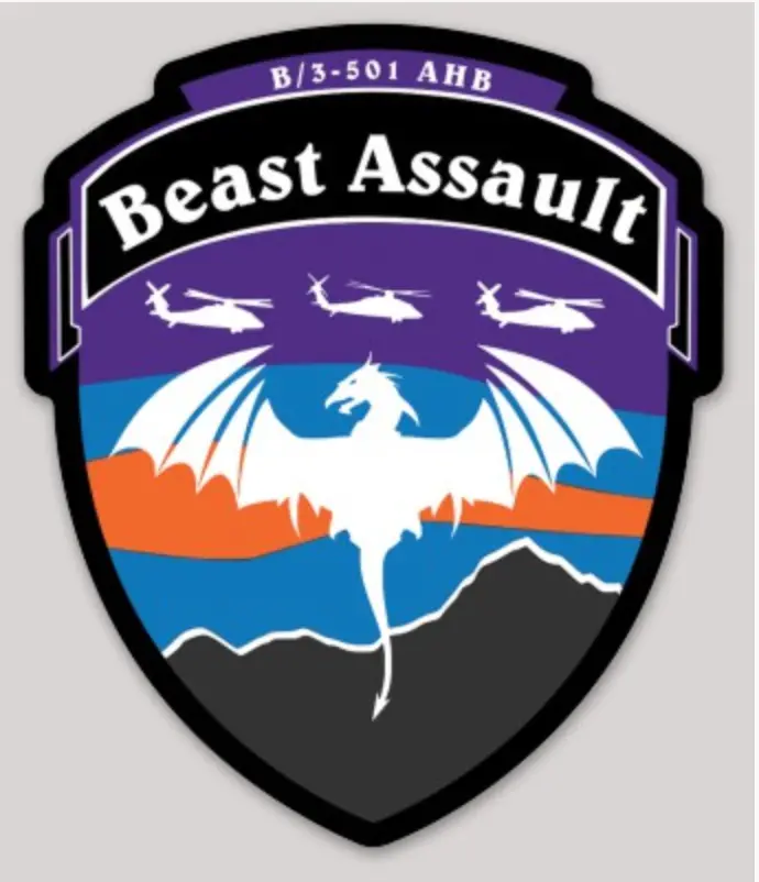 Official Us Army B Co 3-501 Beast Assault Stickers 1