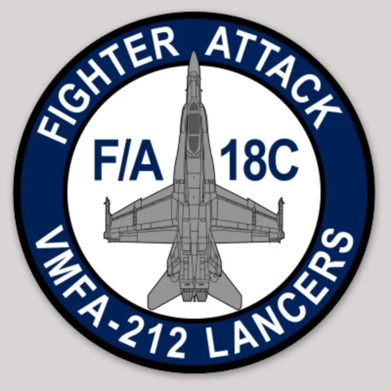 Officially Licensed Usmc Vmfa-212 Lancers F-18 Squadron Sticker 1