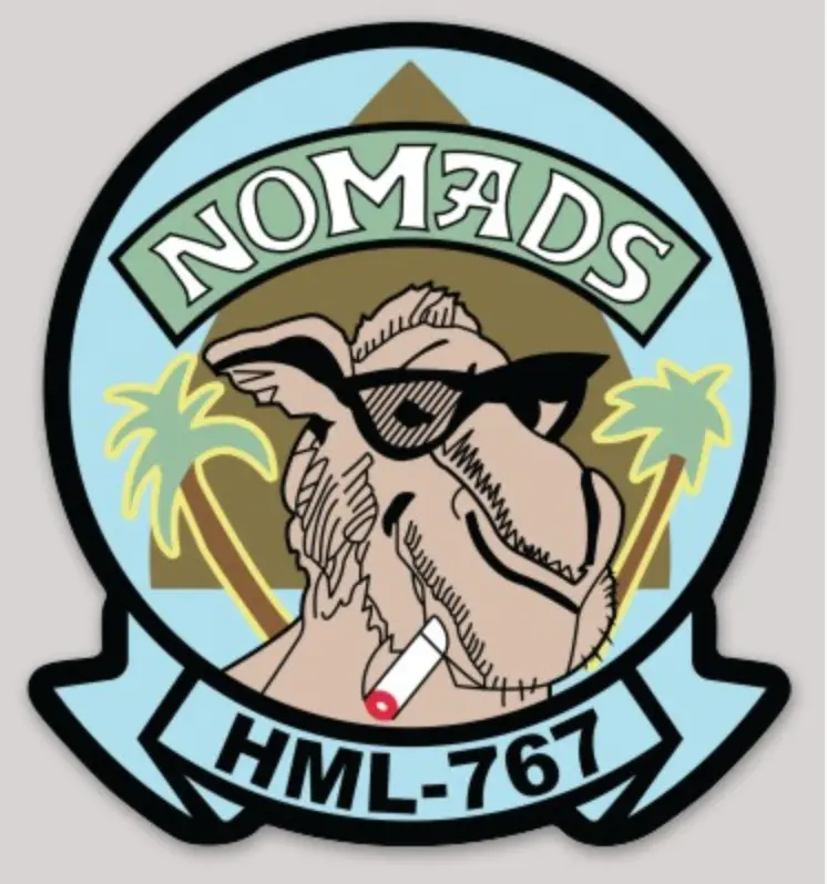 Officially Licensed Usmc Hml-767 Nomads Squadron Sticker 1