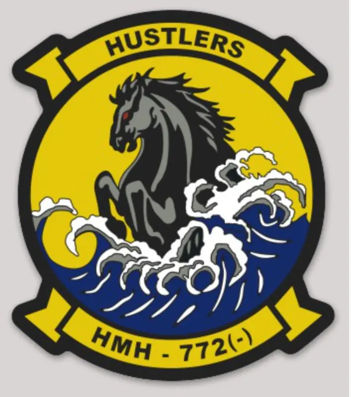 Officially Licensed Usmc Hmh-772 Hustlers Sticker 1