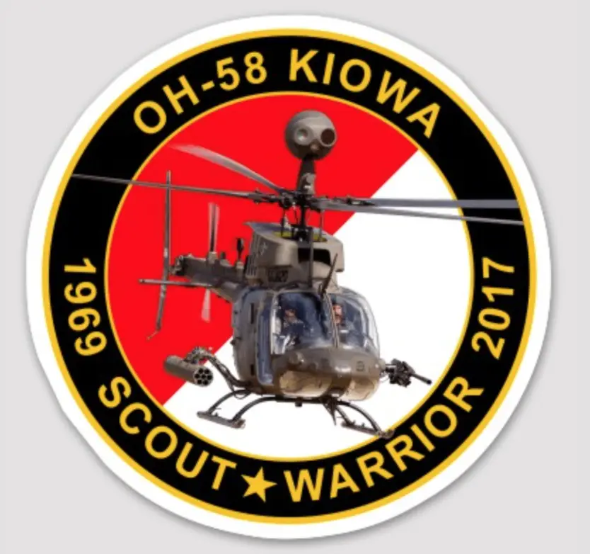 Us Army Oh-58 Kiowa 4" Commemorative Sticker 1