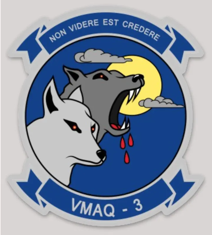 Officially Licensed Usmc Vmaq-3 Moon Dogs Sticker 1