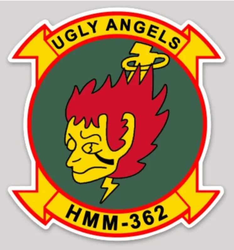 Officially Licensed Usmc Hmm-362 Ugly Angles Sticker 1