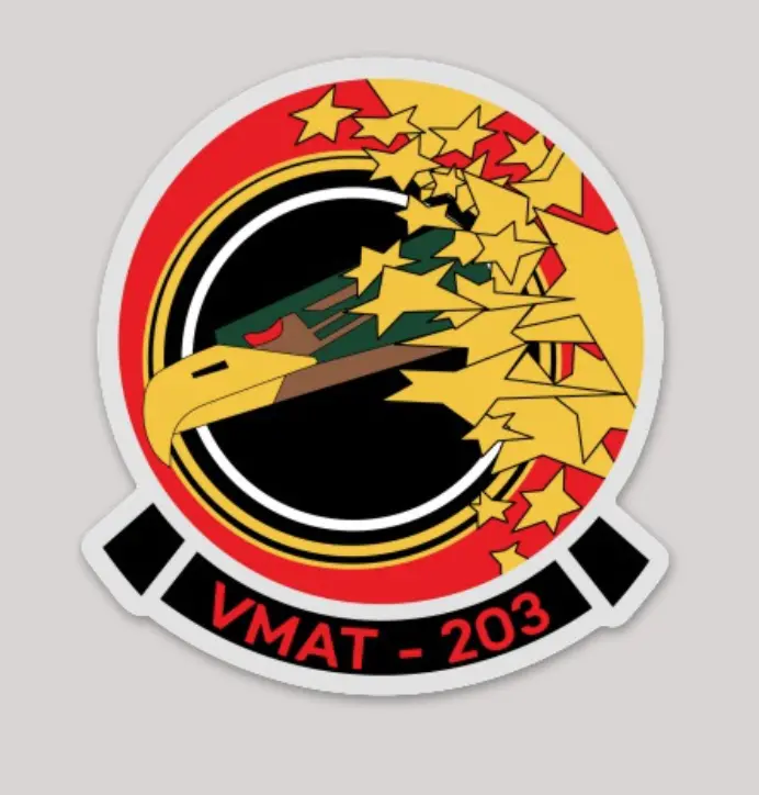 Officially Licensed Usmc Vmat-203 Hawks Sticker 1