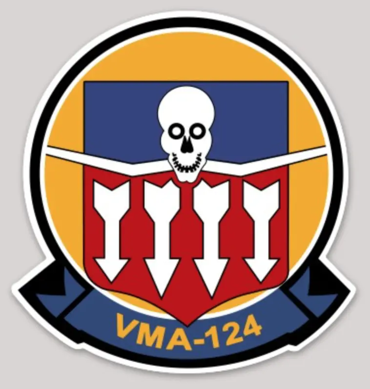 Officially Licensed Usmc Vma-124 Whistling Death Sticker 1