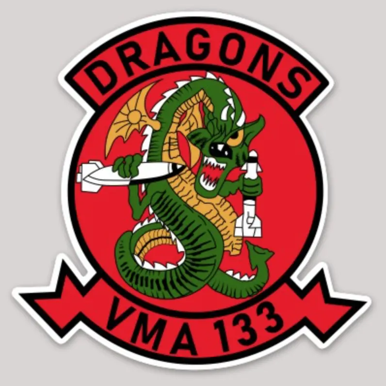 Officially Licensed Usmc Vma-133 Dragons Sticker 1