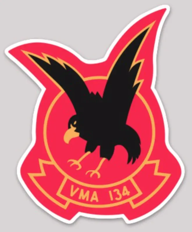 Officially Licensed Usmc Vma-134 Hawks Sticker 1