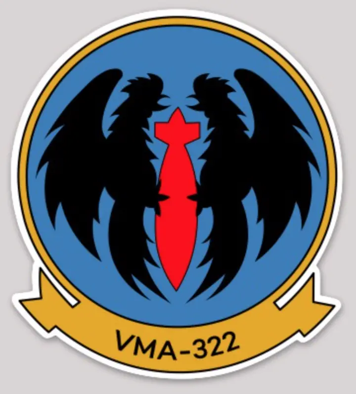 Officially Licensed Usmc Vma-322 Fighting Gamecocks Sticker 1