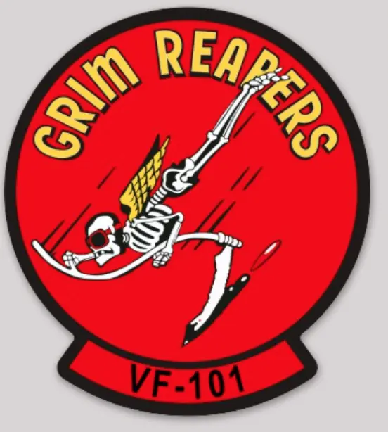 Officially Licensed Us Navy Vf-101 Grim Reapers Sticker 1
