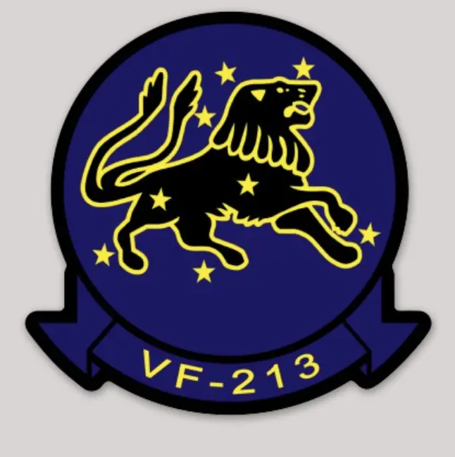 Officially Licensed Us Navy Vf-213 Black Lions Sticker 1