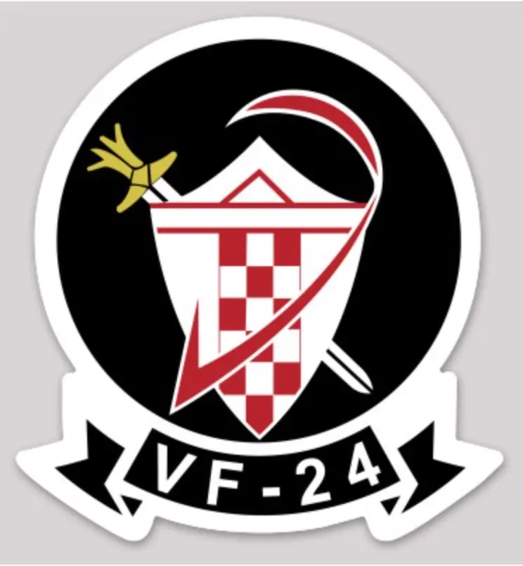 Officially Licensed Us Navy Official Vf-24 Checkertails Sticker 1