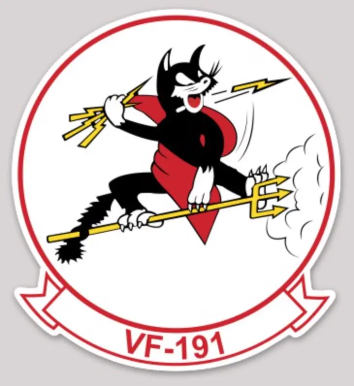 Officially Licensed Us Navy Vf-191 Satin's Kittens Sticker 1