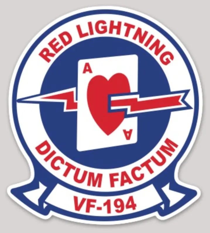 Officially Licensed Us Navy Vf-194 Red Lightening Sticker 1