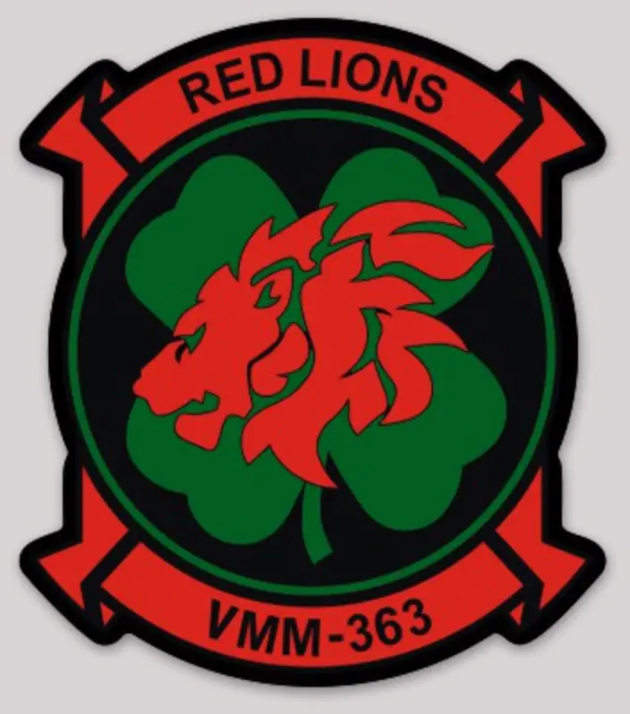 Officially Licensed Usmc Vmm-363 Lucky Red Lions Sticker 1