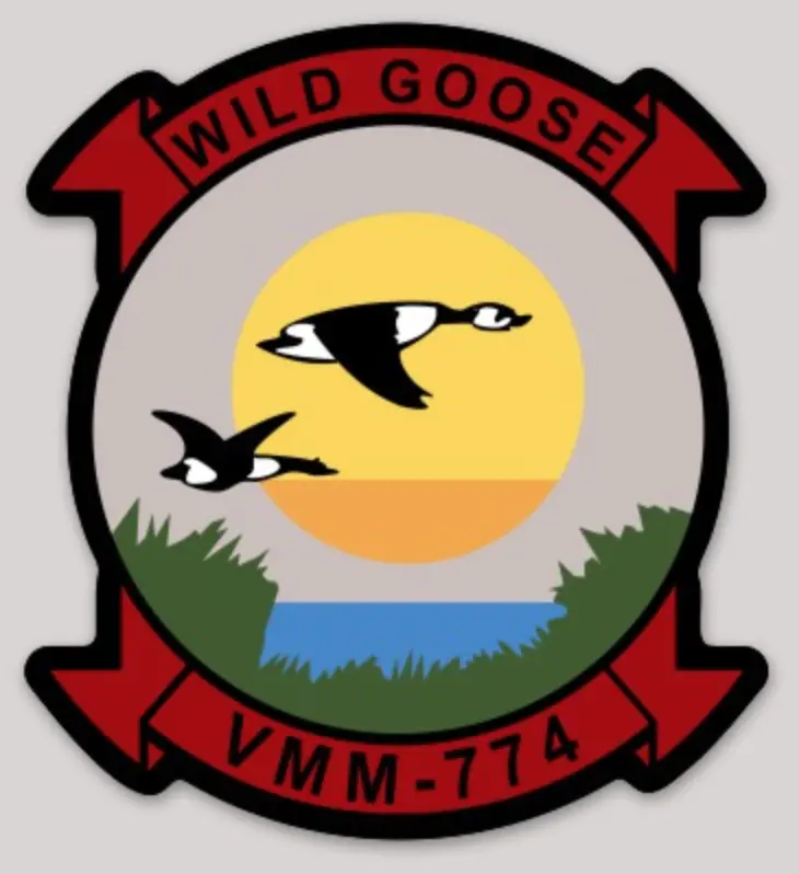 Officially Licensed Usmc Vmm-774 Wild Goose Sticker 1