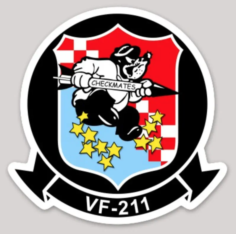 Officially Licensed Us Navy Vf-211 Checkmates Sticker 1