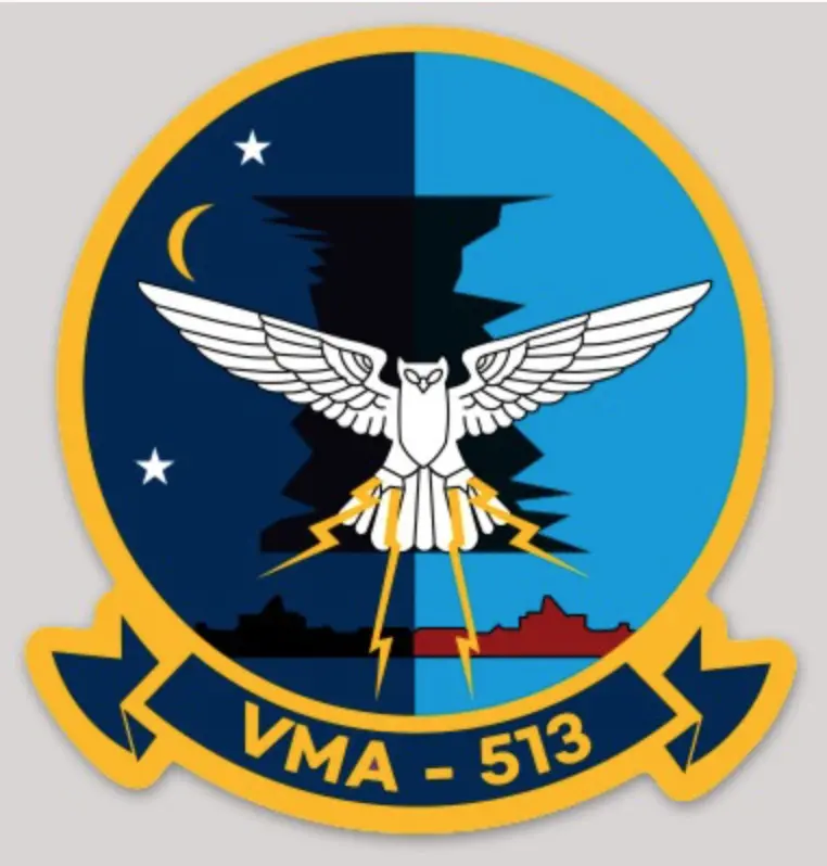 Officially Licensed Usmc Vma-513 Flying Nightmares Sticker 1