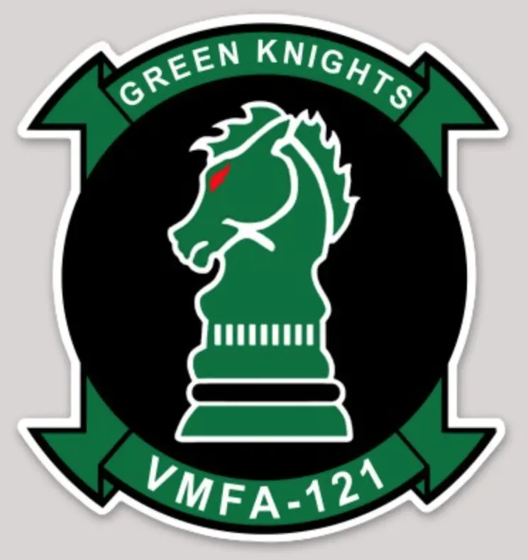 Officially Licensed Usmc Vmfa-121 Green Knights Sticker 1