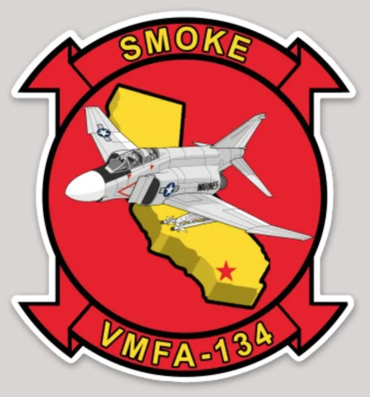 Officially Licensed Usmc Vmfa-134 Smoke F-4 Phantom Sticker 1