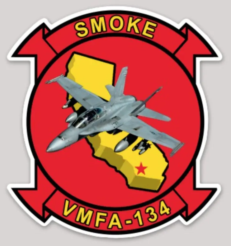 Officially Licensed Usmc Vmfa-134 Smoke F-18 Hornet Sticker 1