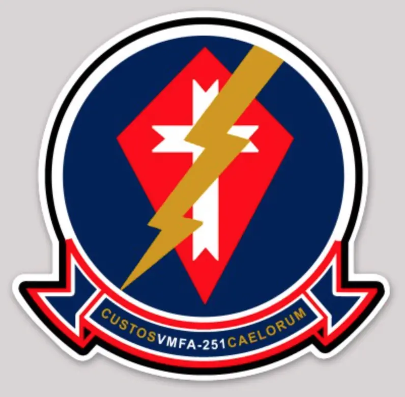Officially Licensed Usmc Vmfa-251 Thunderbolts Sticker 1