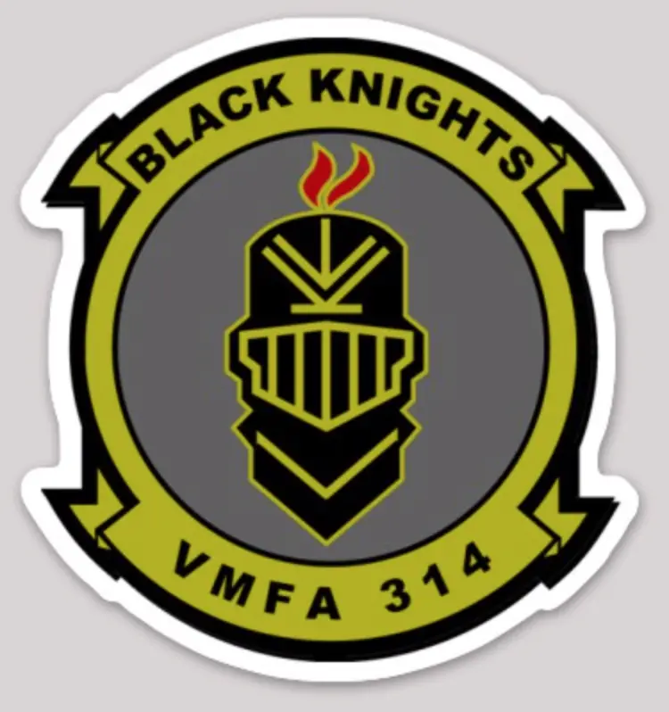 Officially Licensed Usmc Vmfa-314 Black Knights Sticker 1