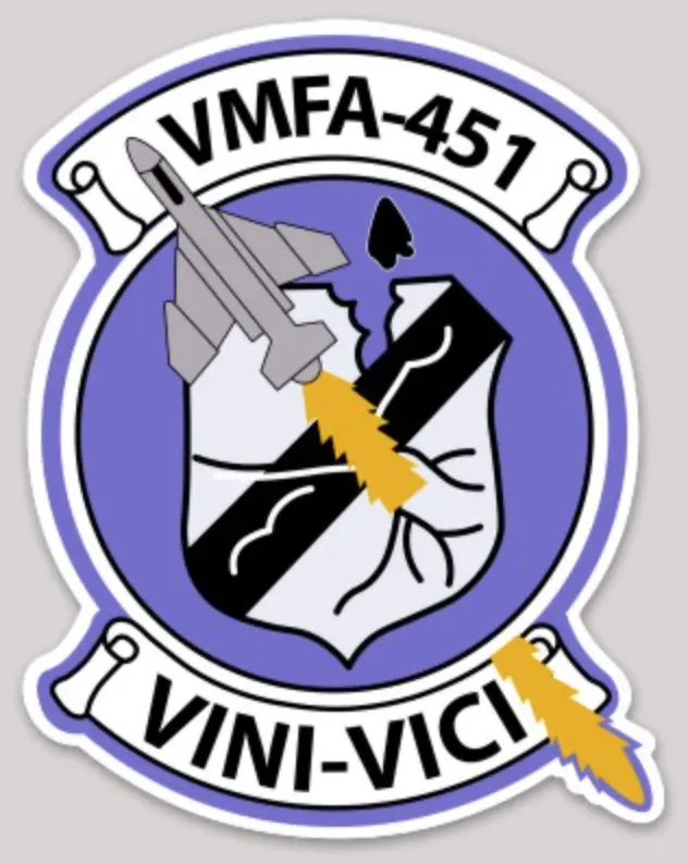 Officially Licensed Usmc Vmfa-451 Warlords Sticker 1
