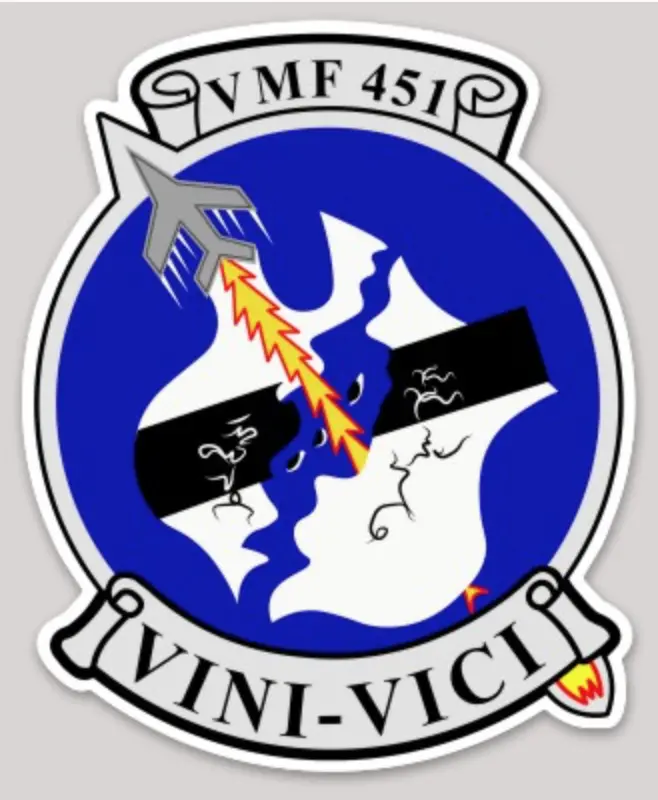 Officially Licensed Usmc Vmf-451 Blue Devils Sticker 1