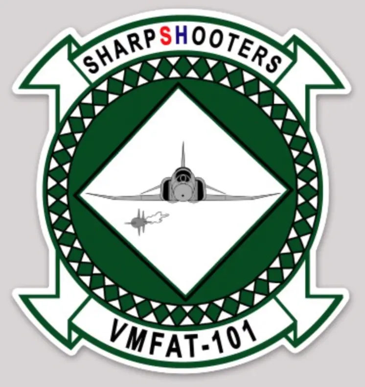 Officially Licensed Usmc Vmfat-101 Sharpshooters F-4 Phantom Sticker 1