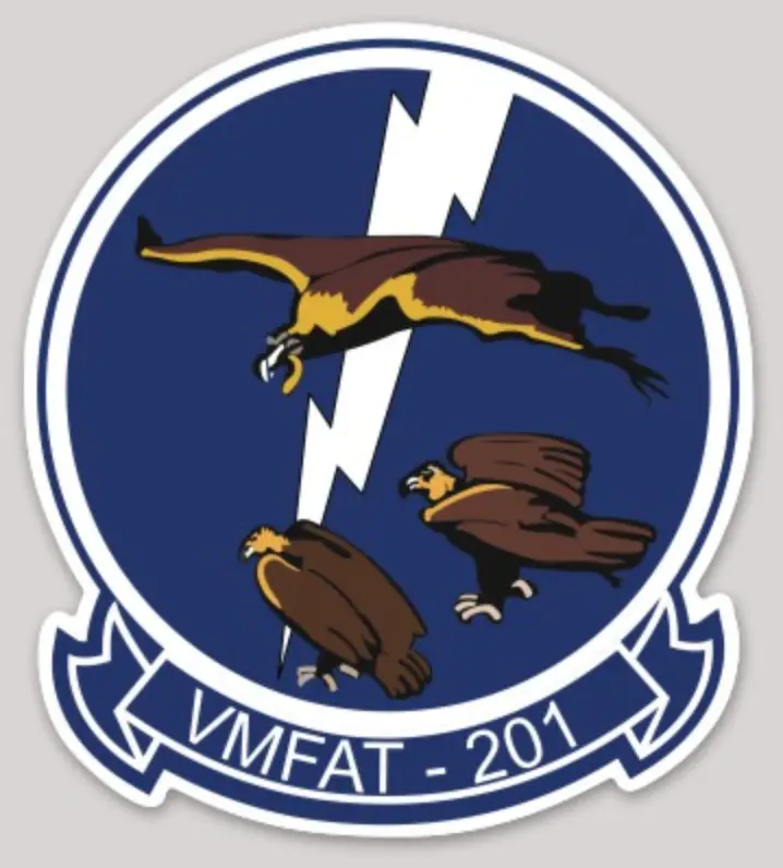 Officially Licensed Usmc Vmfat-201 Golden Hawks Sticker 1