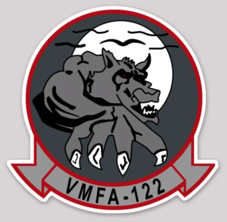 Officially Licensed Usmc Vmfa-122 Werewolves Sticker 1