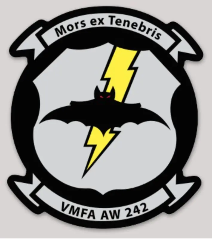 Officially Licensed Usmc Vmfa(Aw)-242 Bats Sticker 1