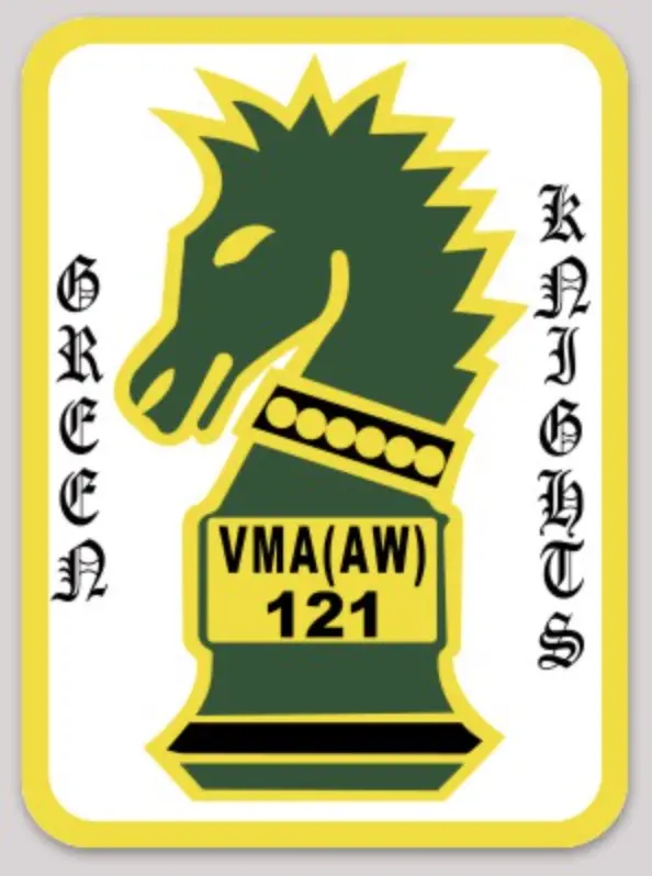 Officially Licensed Usmc Vma(Aw)-121 Green Knights Sticker 1