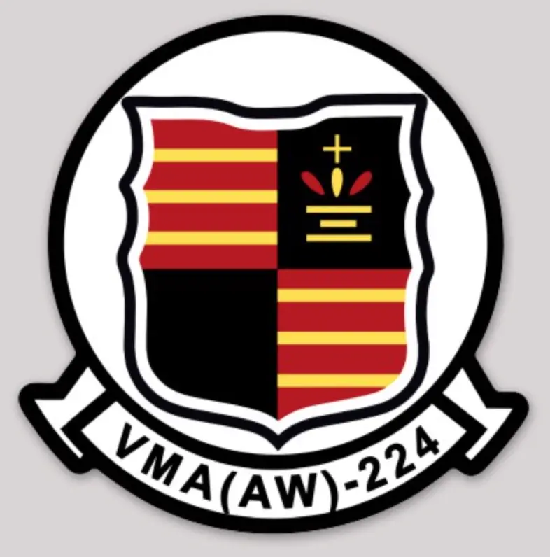 Officially Licensed Usmc Vma(Aw)-224 Fighting Bengals Sticker 1