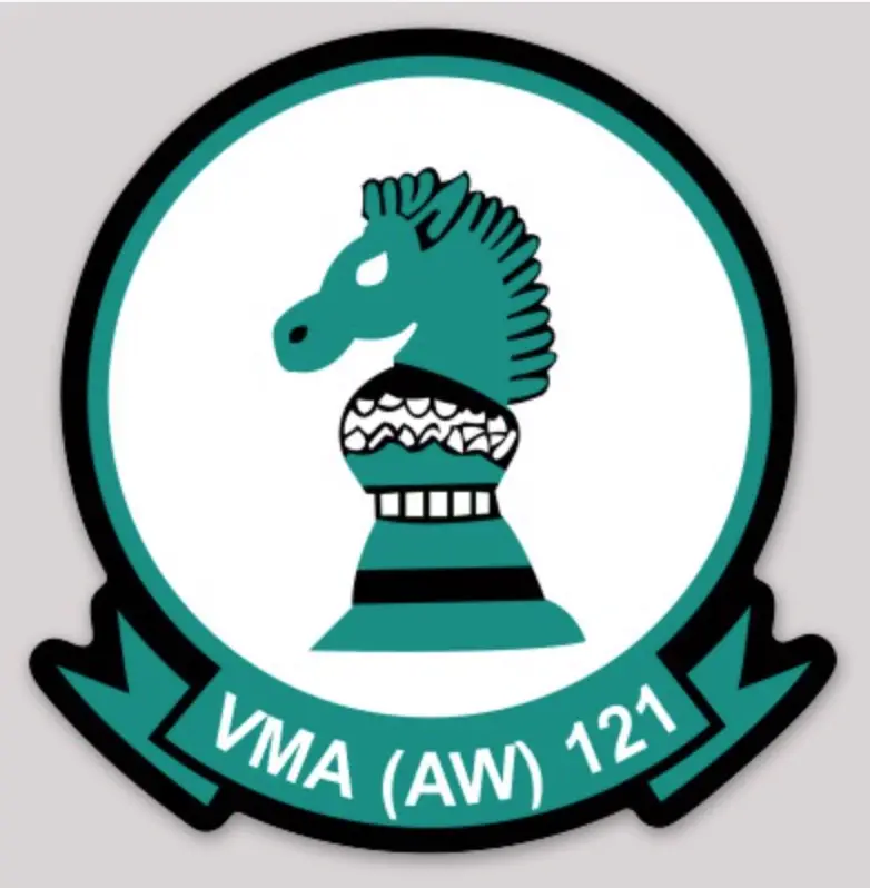 Officially Licensed Usmc Vma(Aw)-121 Green Knights Sticker 1