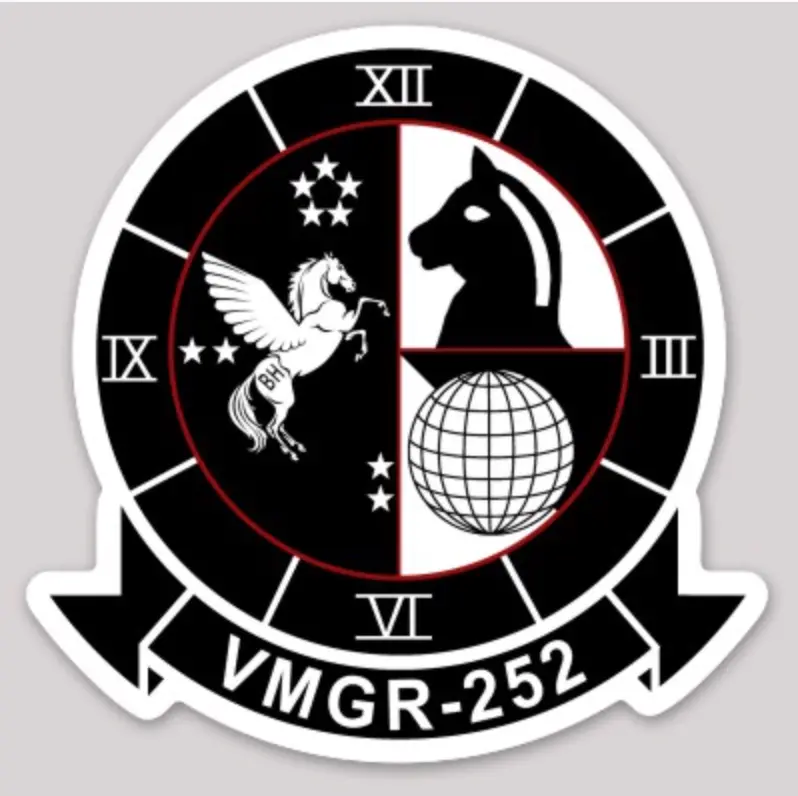 Officially Licensed Usmc Vmgr-252 Otis Squadron Sticker 1