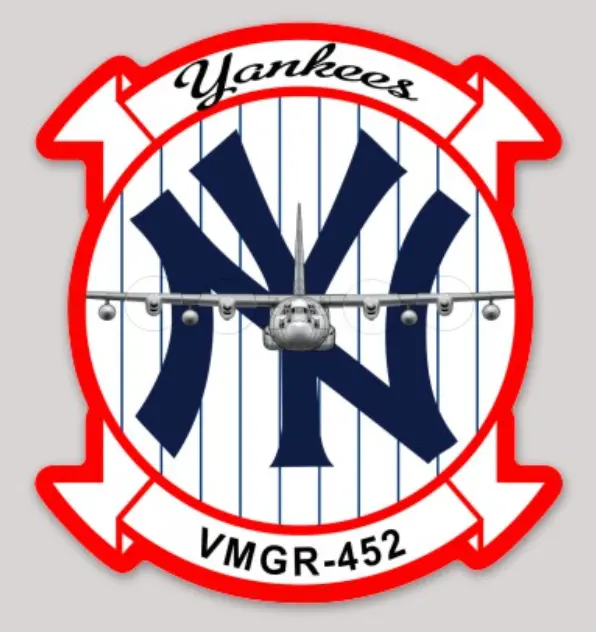 Officially Licensed Usmc Vmgr-452 New York Yankees Squadron Sticker 1