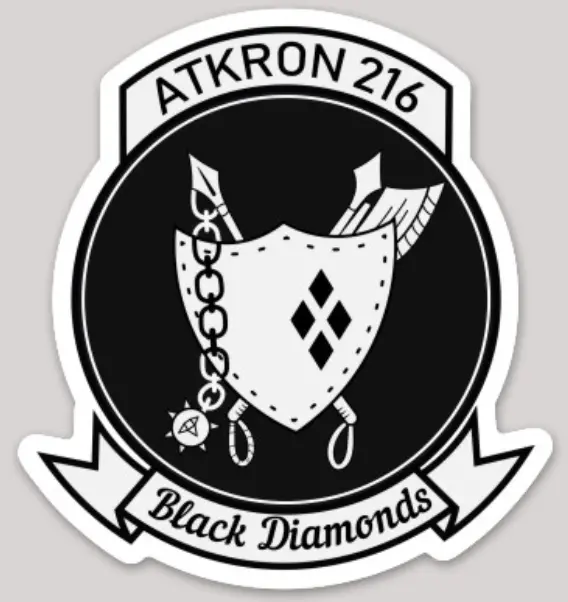 Officially Licensed Us Navy Va-216 Black Diamonds Sticker 1