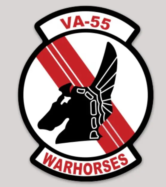 Officially Licensed Us Navy Va-55 Warhorses Sticker 1