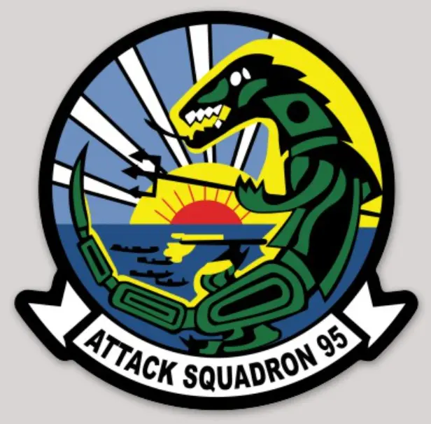 Officially Licensed Us Navy Va-95 Green Lizards Sticker 1
